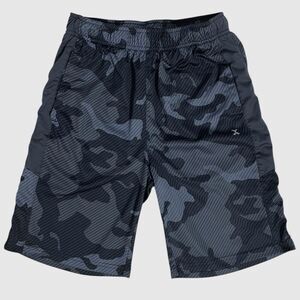 Camo Athletic Shorts Gray Black Training Quick Dry Polyester Size L 14/16